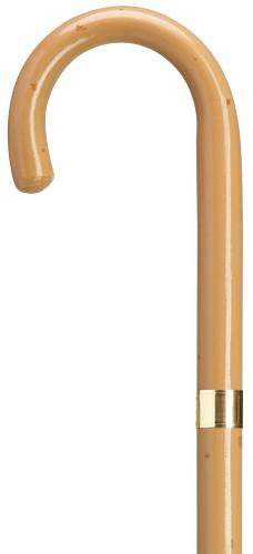 Malacca Cane Crook Handle Cane / Walking Stick | Elegant Cane with Gold Band | Made in USA-Walking Stick-Sterling-and-Burke
