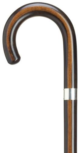 Maple Crook Handle Cane / Walking Stick | Elegant Cane with Gold Band | Made in USA-Walking Stick-Sterling-and-Burke
