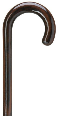 Collared Black Cane with Crook Handle 