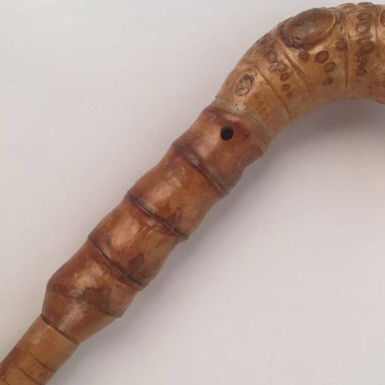 Vintage Carved Bulb Nose Walking Stick Cane