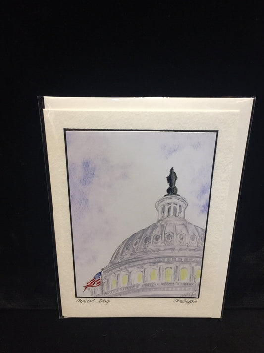 Art | Capitol Flag | Photo Card by Carole Moore Biggio | 5" x 7"-Photo Card-Sterling-and-Burke