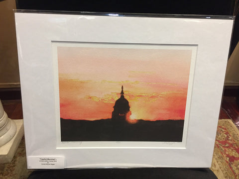 Capitol Morning | Signed and Numbered Giclee | Carole Moore Biggio | 7 by 9 Inches-Giclee Print-Sterling-and-Burke
