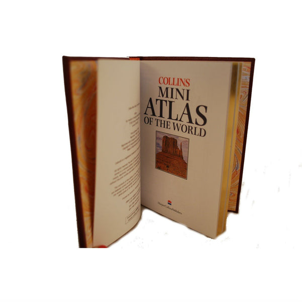 Harper Collins Mini World Atlas bound in Leather by Charing Cross & Co.-Atlas-Sterling-and-Burke