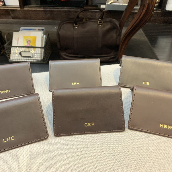 Gusseted Card Case | Initials and Graduation Date | Business Card Case | Calf Leather | Made in England by Charing Cross