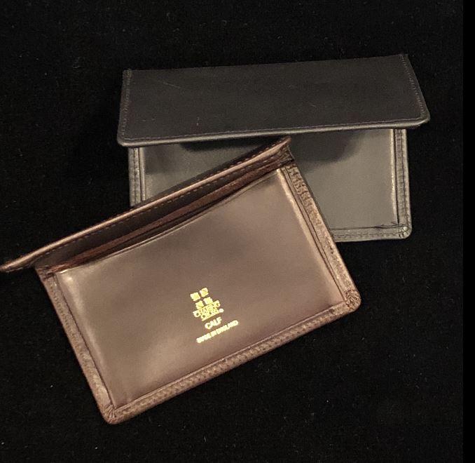 Gusseted Card Case | Initials and Graduation Date | Business Card Case | Calf Leather | Made in England by Charing Cross