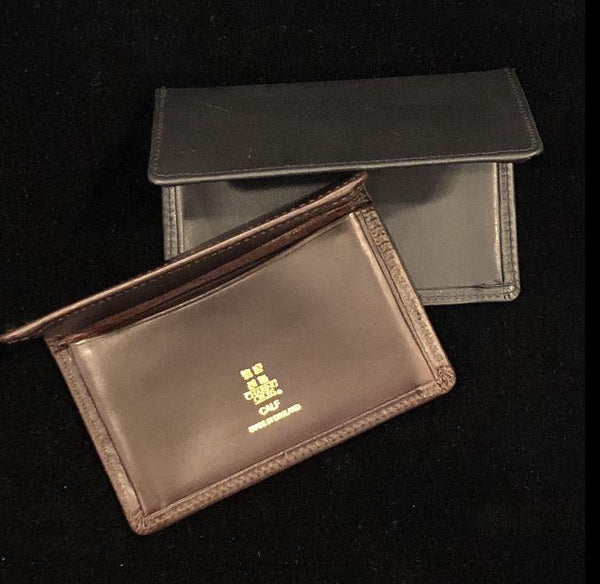 Gusseted Card Case | Initials and Graduation Date | Business Card Case | Calf Leather | Made in England by Charing Cross