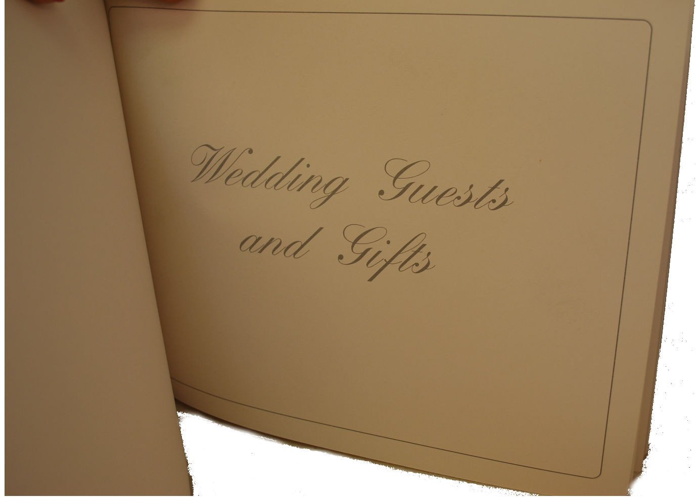 Wedding Guest Book | Wedding Gift Book | White Leather with Padding | 7 by 9 Inches | Charing Cross-Guest Book-Sterling-and-Burke