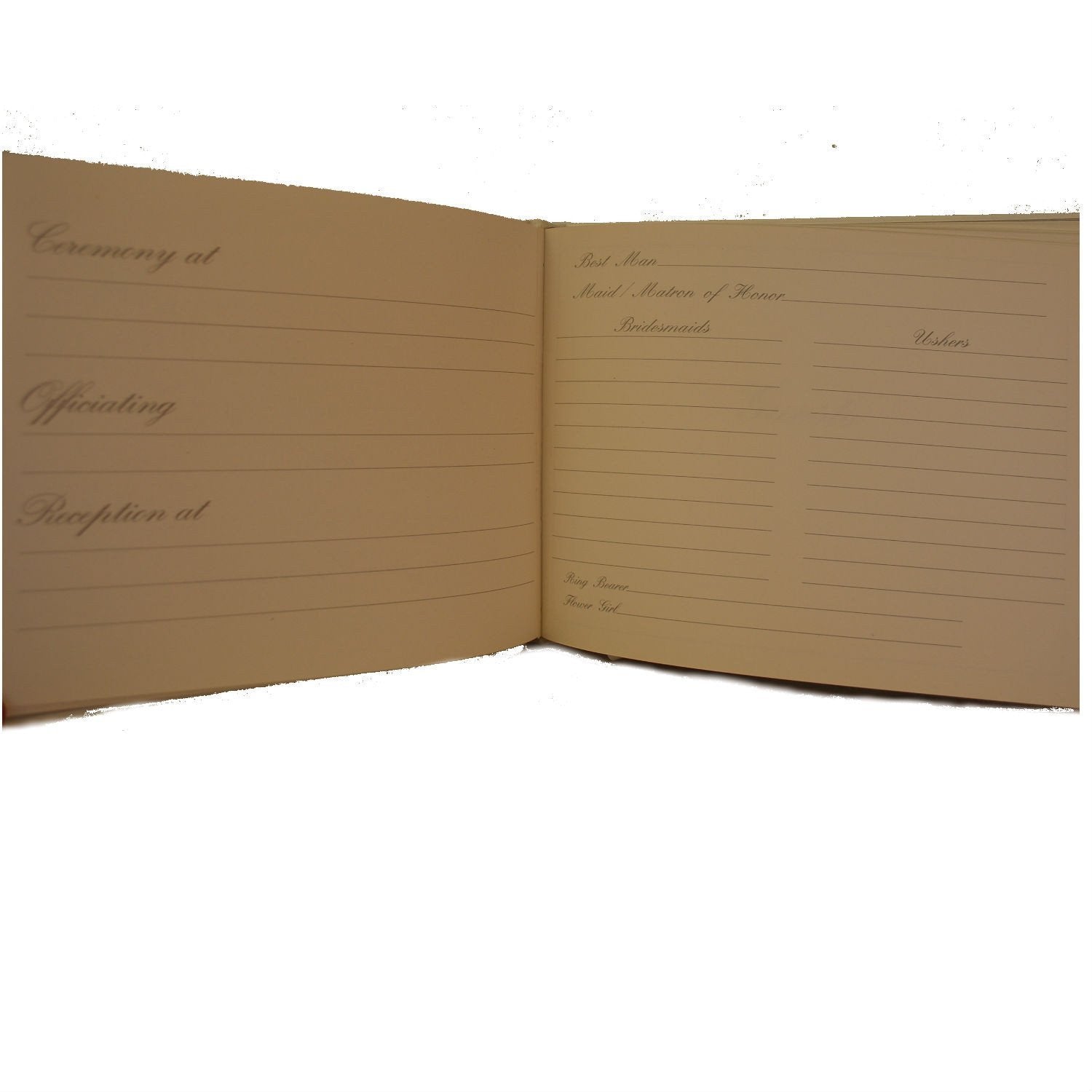 Wedding Guest Book | Wedding Gift Book | White Leather with Padding | 7 by 9 Inches | Charing Cross-Guest Book-Sterling-and-Burke