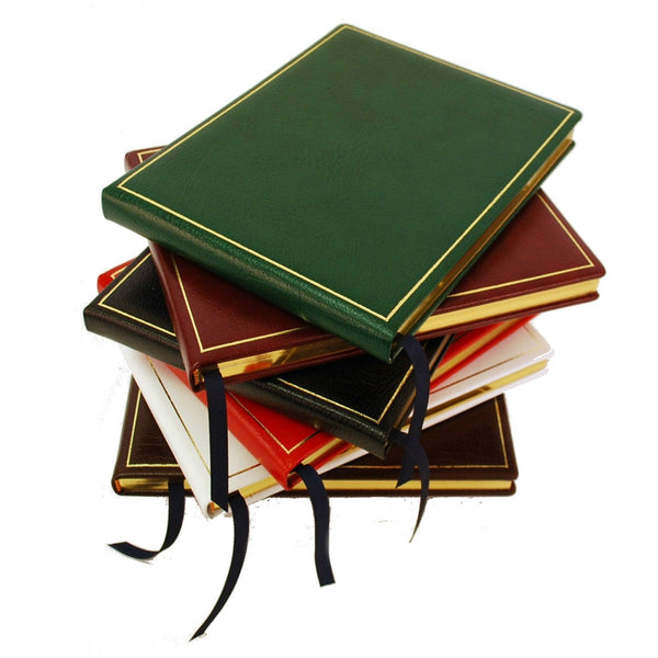 Guest Book | Calf Leather | Gold Tooling | 7 by 9 Inches | Blank Pages | Made in England | Charing Cross-Guest Book-Sterling-and-Burke