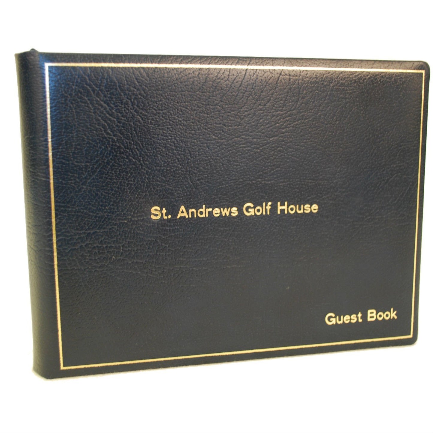 Bespoke Guest Book Album | Large and Thick | Luxury Leather | 10 by 12 Inches | Gilt Edges | Gilt Cover with Personalization | Blank Pages | Made in England | Charing Cross-Guest Book-Sterling-and-Burke
