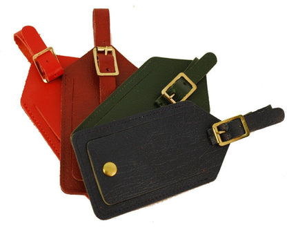 Leather Luggage Tag | Luggage Tag | Made in England | Red, Green, Blue Leather | Charing Cross-Luggage Tag-Sterling-and-Burke