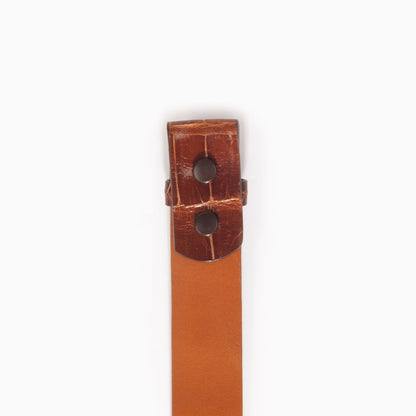 Classic Alligator Belt 1 Inch Belt Strap, Chestnut-Belt Strap-Sterling-and-Burke