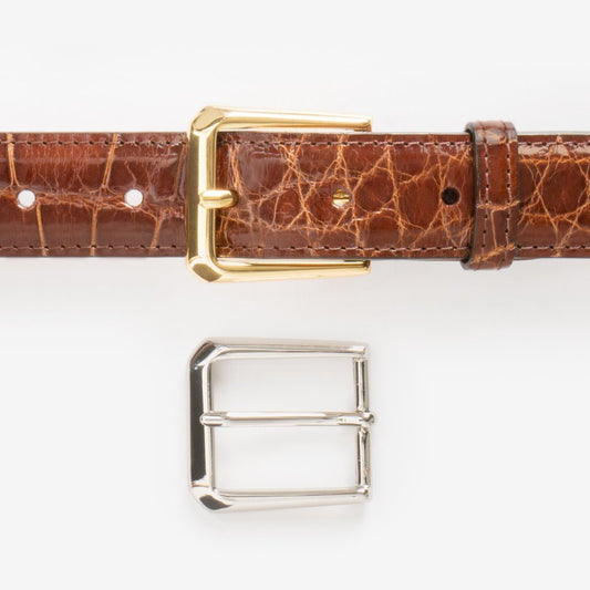 Classic Alligator Belt 1 3/16 Inch Belt Strap, Chestnut-Belt-Sterling-and-Burke