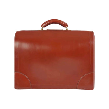 The Rutherford Top Frame Briefcase | English Bridle Leather | Machine Cut | Hand Stitched