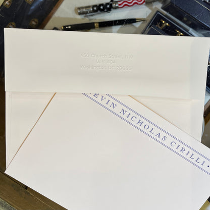 Bespoke Stationery | Kevin Cirilli | Large Correspondence Card & Envelope Sets | Hand Engraved