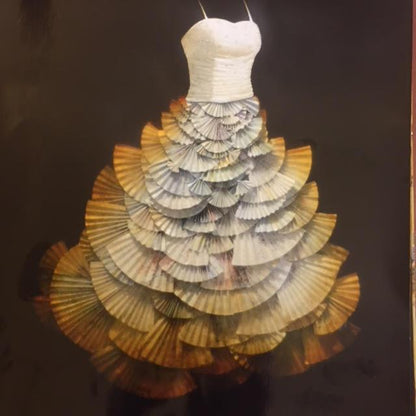 Craig Alan, Artist | Narrative Dress: Bouquet Bow | Mixed Media on Board | 48 by 60 Inches-Acrylic Painting-Sterling-and-Burke