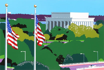 Lincoln Memorial | Lincoln Memorial Art | A View from The Kennedy Center | Joseph Craig English, Artist | 14 by 11 Inches