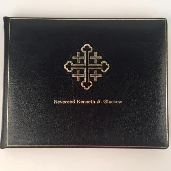 Joseph Gawler’s Sons | Funeral Service Guest Book Stamping Sample with Cross