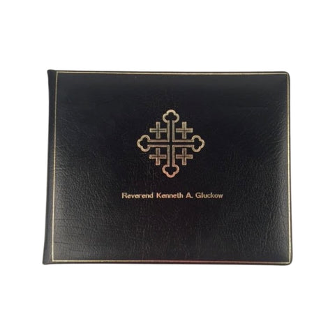 Joseph Gawler’s Sons | Funeral Service Guest Book Stamping Sample with Cross