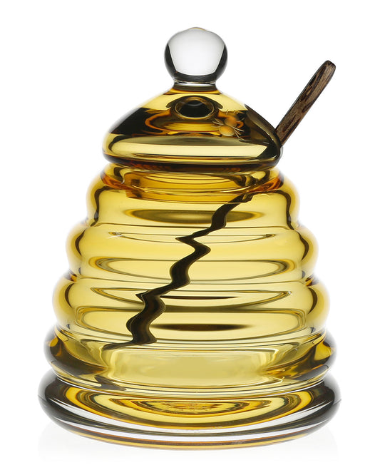 GOLD STAR GIFT No.3: Crystal Honey Pot and Dipper with Jar of Honey
