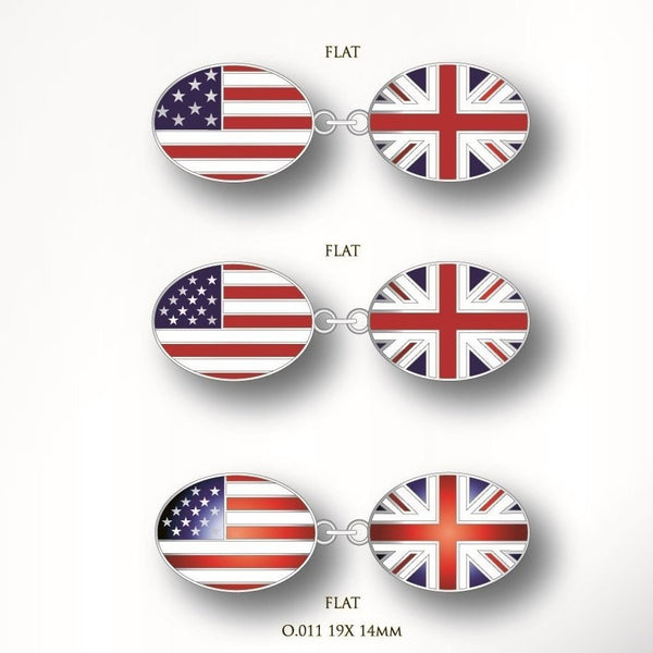 Waving American Flag Cufflinks | Enameled Cuff Links | US Flag | Gold-Cufflinks-Sterling-and-Burke