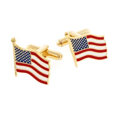 Cufflinks American Flag Cufflinks | Enameled Cuff Links | US Flag | Manufactured in Silver & Gold Finish