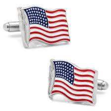 Waving American Flag Cufflinks-Cufflinks-Sterling-and-Burke