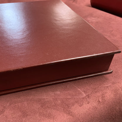 Bespoke Clamshell Archival Box | Red Linen Book Cloth Custom Box to Fit Special Red Photo Album | Made in USA | Charing Cross