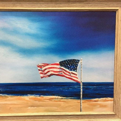 Patriotic Beach Art | From Sea to Shining Sea | Giclee by Claire Howard | 27.5" x 21.5"