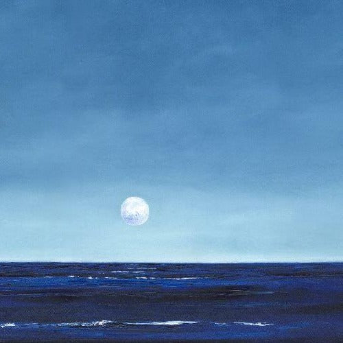 Patriotic Beach Art | "Moonlight Over America" I Original Oil Painting by Claire Howard | 31.5" x 41.5"
