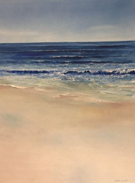 Beach Art | "Barefoot, We Walk" | Original Oil Painting by Claire Howard | 40" x 30"