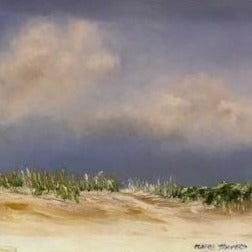 Beach Art | "Just You & Me" | Oil Painting Framed in Gold by Claire Howard | 13.5" x 25.5"