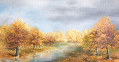 Autumn Art | Autumn Romance | Original Oil Painting by Claire Howard | 24" x 48"