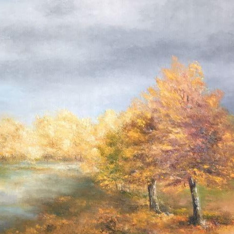 Autumn Art | Autumn Romance | Original Oil Painting by Claire Howard | 24" x 48"
