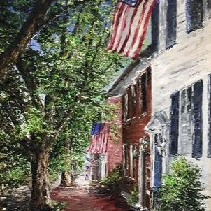 DC Art | Patriotic Art | USA Flag Art | "America, We Love You" | Original Oil Painting by Claire Howard | 33" x 29" | Commission