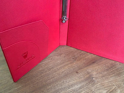 Bahrain Embassy | Custom Leather Color | Italian Cow Hide | Bespoke Leather Ring Binder | Custom Design | Made in USA