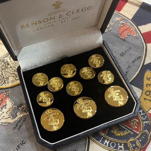 Gorgeous REME Gold Blazer Buttons | Gold Plated Blazer Buttons | Made in England | Benson and Clegg, London