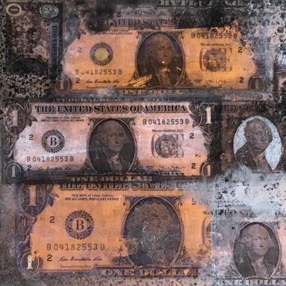 Art | One Dollar 16 | Mixed Media on Gallery Canvas by Fabiano Amin | 16" x 20"