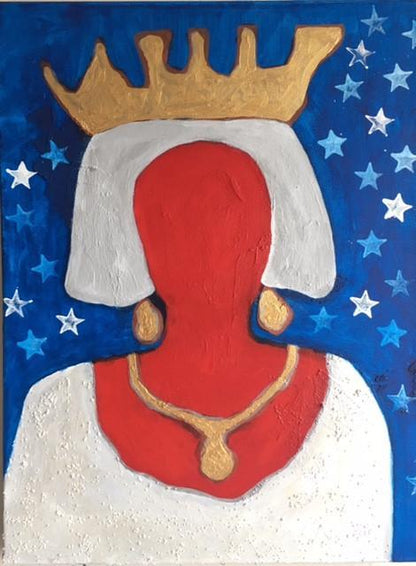 Art | Silver Queen | Acrylic Mixed on Gallery Canvas by Fabiano Amin | 24" x 18"