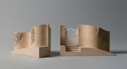 Serpentine Walls- UVA Bookends | Custom Serpentine Walls UVA Plaster Model | Made in England | Timothy Richards