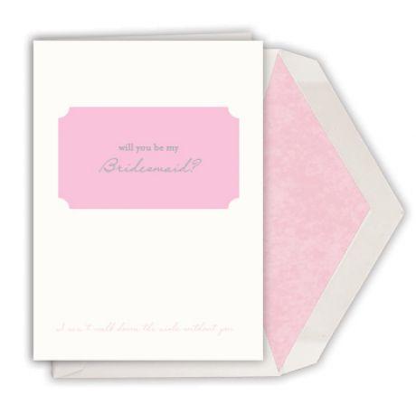 "Will You be my Bridesmaid?" | Hand Engraved Single Card | Dempsey and Carroll-Stationery-Sterling-and-Burke