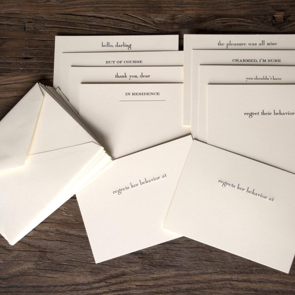 "Thank You, Dear" | Thank You Card | Engraved Card Stationery | Set of 3-Stationery-Sterling-and-Burke