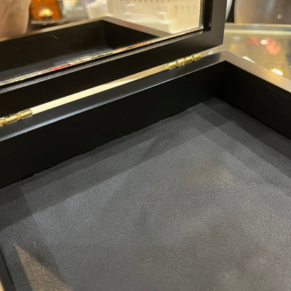 Custom Desk Box Gift | US Capitol Building | White House | DC City Scape | 8.5 by 7 by 2.75 inches | Black Stain with Pen & Ink Drawing & Personalization