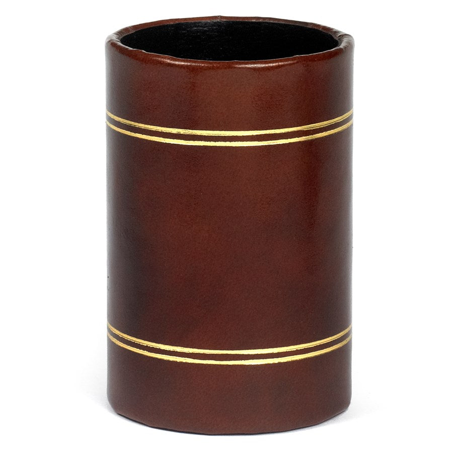 Brown Leather Pencil Cup | Superior Quality | Made in USA