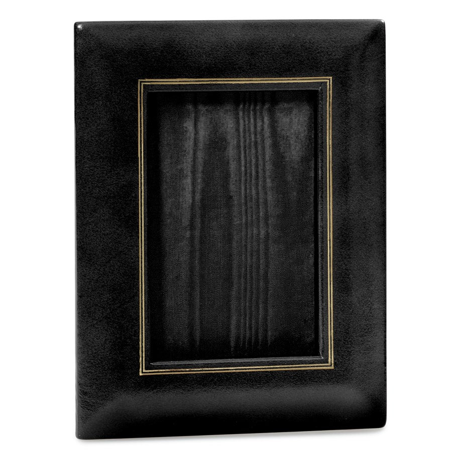 Desk Accessories | Genuine Leather | Leather Picture Frame 4 by 6 Inches | Custom Leather with Gold Tooling | Made in USA