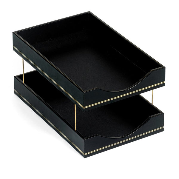 Black Leather Desk Accessories Hand Made in USA Individual Luxury