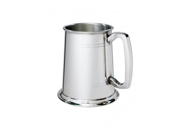 Potomac Boat Club | Pewter Tankard | 5" Tall | One Pint Beer Mug | Straight Handle | Double Line | Pewter Beer Stein | Solid Pewter | Made in UK-Sterling-and-Burke