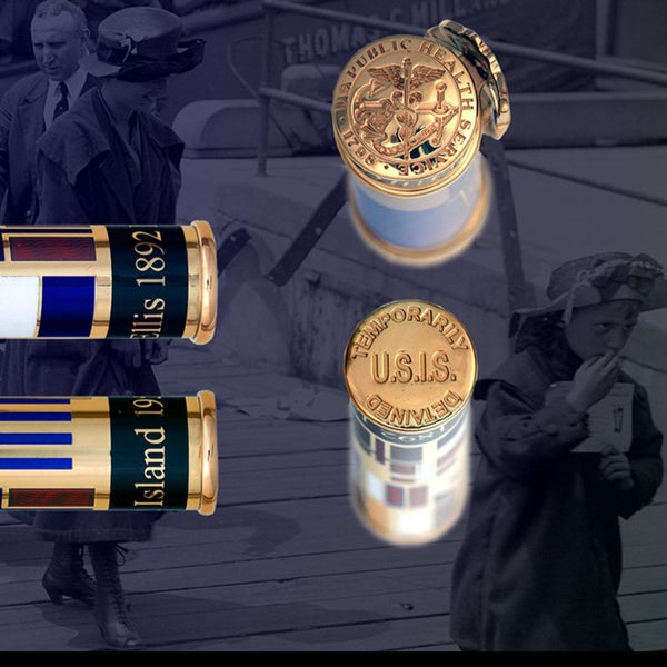 Bespoke Luxury Pens ~ Ellis Island Fountain Pen ~ Gold and Multi Colour Enamel ~ Custom Writing Instruments ~ Hand Manufactured in England by David Oscarson