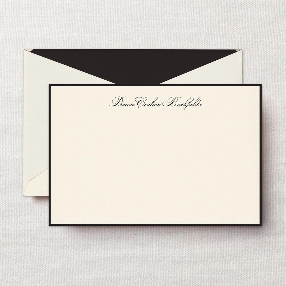 Crane & Co. Stationery | Black Bordered Cards on Ecru | Sympathy Note | Funeral Card | Death Notice-Stationery-Sterling-and-Burke