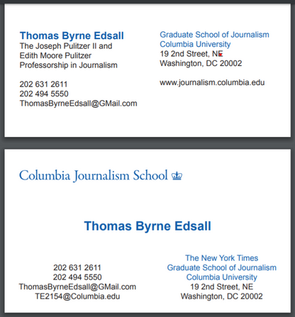 Edsall Proof | Business Cards | Thomas Byrne Edsall